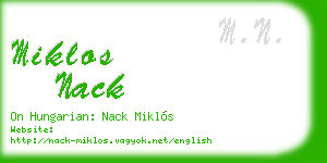 miklos nack business card